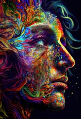 The Colors of the Face in Vibrant Detail.. Generative ai