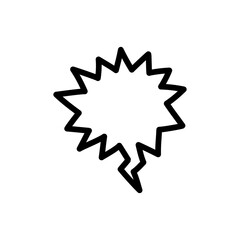 Speech bubble sharp form color line icon.  Communication cloud.