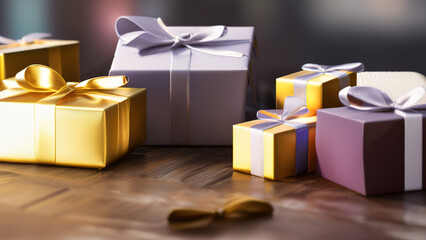 lots of gift boxes, celebration, holiday, anniversary, christmas, valentine's day, Generative AI	