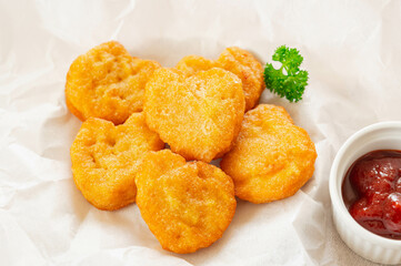 ハート型のチキンナゲット