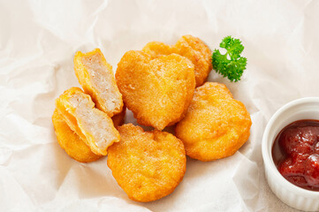 ハート型のチキンナゲット