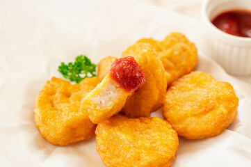 ハート型のチキンナゲット