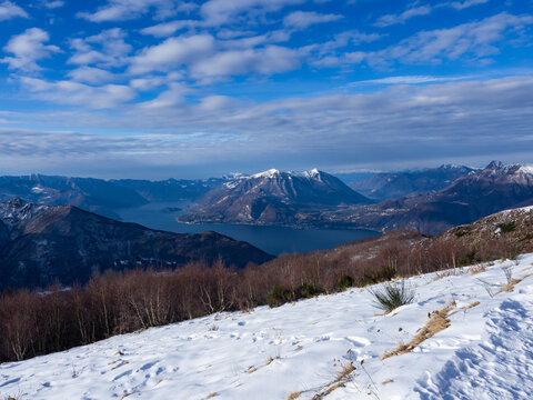 Landscape of Lake Como from Giumello Alp
