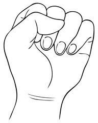 Hand Drawn Sketch of Hand Signs Showing The Number Zero.
