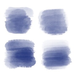 Watercolor spots. Set of blue watercolor brush strokes.