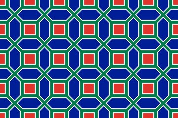 Geometric pattern in the colors of the national flag of South Africa. The colors of South Africa.