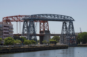 La Boca bridge in the city of Buenos Aires. bridge that divides the federal capital from the province of buenos aires