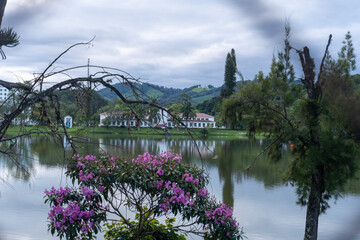 Palace on the shores of the lake, Brazilian colonial building