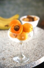 apricots in a glass tasty sweet