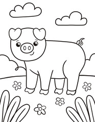 coloring pork for kids