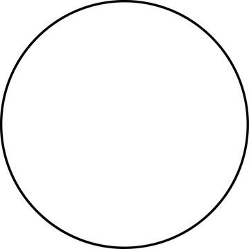 Thin black outline geometric circle icon