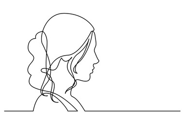 continuous line drawing vector illustration with FULLY EDITABLE STROKE of woman (1)