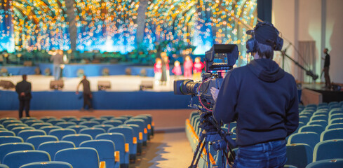 cameraman on the set of a TV show