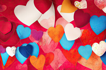 Colorful hearts.