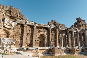 Side Agora (State Agora), ruins of the ancient city of Side is popular travel destination.