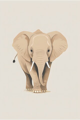 Baby elephant illustration, illustration of baby elephant plain background, wildlife Series 