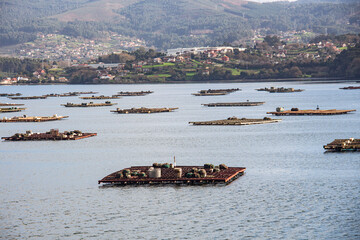 Vista parcial da região de Vigo, Galicia, Espanha.