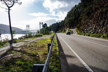 Vista parcial da região de Vigo, Galicia, Espanha.