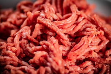 Minced fresh meat. Macro background.
