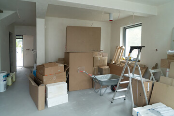 newly constructed room interior