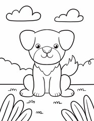 Coloring book dog for kids