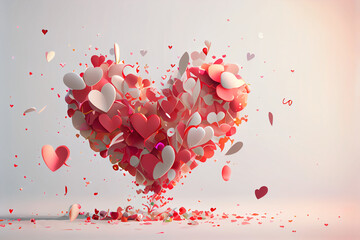 Valentinstag Herz aus kleinen Herzen