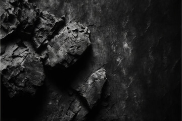 Black coal, close shot, texture. 