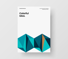 Fototapeta premium Trendy magazine cover design vector template. Creative geometric hexagons company identity illustration.