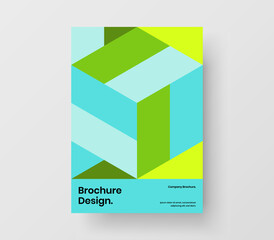 Simple geometric tiles annual report concept. Bright company identity design vector illustration.