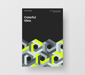 Abstract geometric tiles presentation concept. Colorful handbill design vector illustration.
