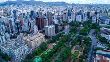 Aerial view of Praça da Liberdade in Belo Horizonte, Minas Gerais, Brazil.