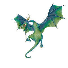 Obraz premium dragon cartoon floating in the air