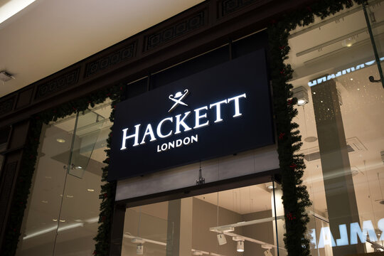 berlin, berlin, germany - 08 12 2022: a sign of a hackett london store