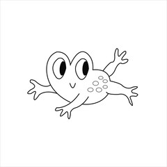 Frog coloring page for kids and adult 