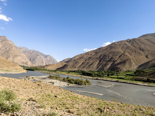Many islands in the Panj River.