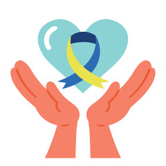 down syndrome ribbon in heart