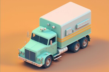 delivery truck 3d isometric	
