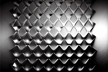 A diamond plate metal background with a brushed metallic texture in 3D rendering. Generative AI