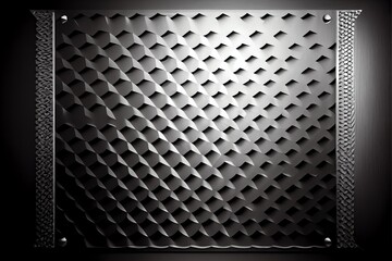 A diamond plate metal background with a brushed metallic texture in 3D rendering. Generative AI