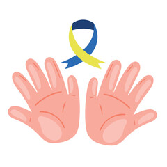 hands with down syndrome ribbon
