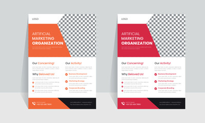 Modern Corporate business flyer template design with marketing business agency proposal, cover page. and new digital marketing flyer or leaflet