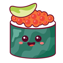 delicious salmon roe sushi kawaii