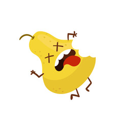 Cute Cartoon Pear character expression stickers on white background