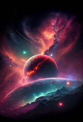 Fantastic Space galaxy , fantasy nebula and color
