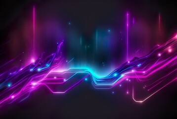 Abstract neon background made with generative AI technology