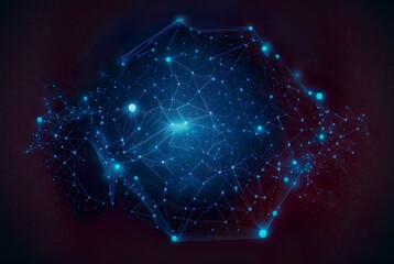 Obraz premium Network and technology background made with generative AI technology