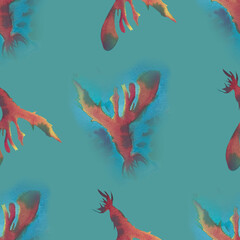 Fototapeta na wymiar seamless pattern with fishes