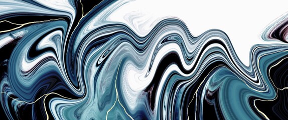 Luxury alcohol ink background with marble texture, deep blue colormix, golden veins, kintsugi design elements, modern fluid art texture, hand drawn painting wallpaper	