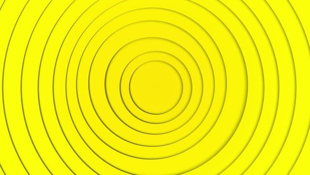 Dynamic yellow circle background circular frames with gentle pulsing motion and space in the centre for titles, text or logos
