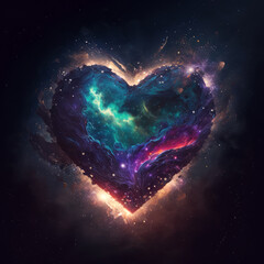 Galaxy Heart, Heart in Space made with Generative AI